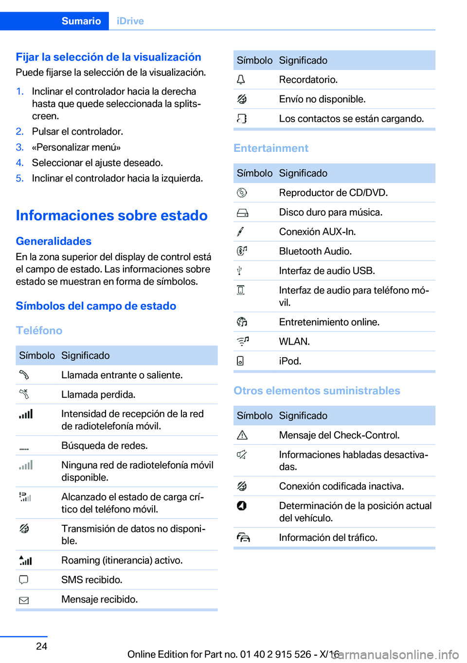 BMW X5 2017  Manuales de Empleo (in Spanish) �F�i�j�a�r��l�a��s�e�l�e�c�c�i�