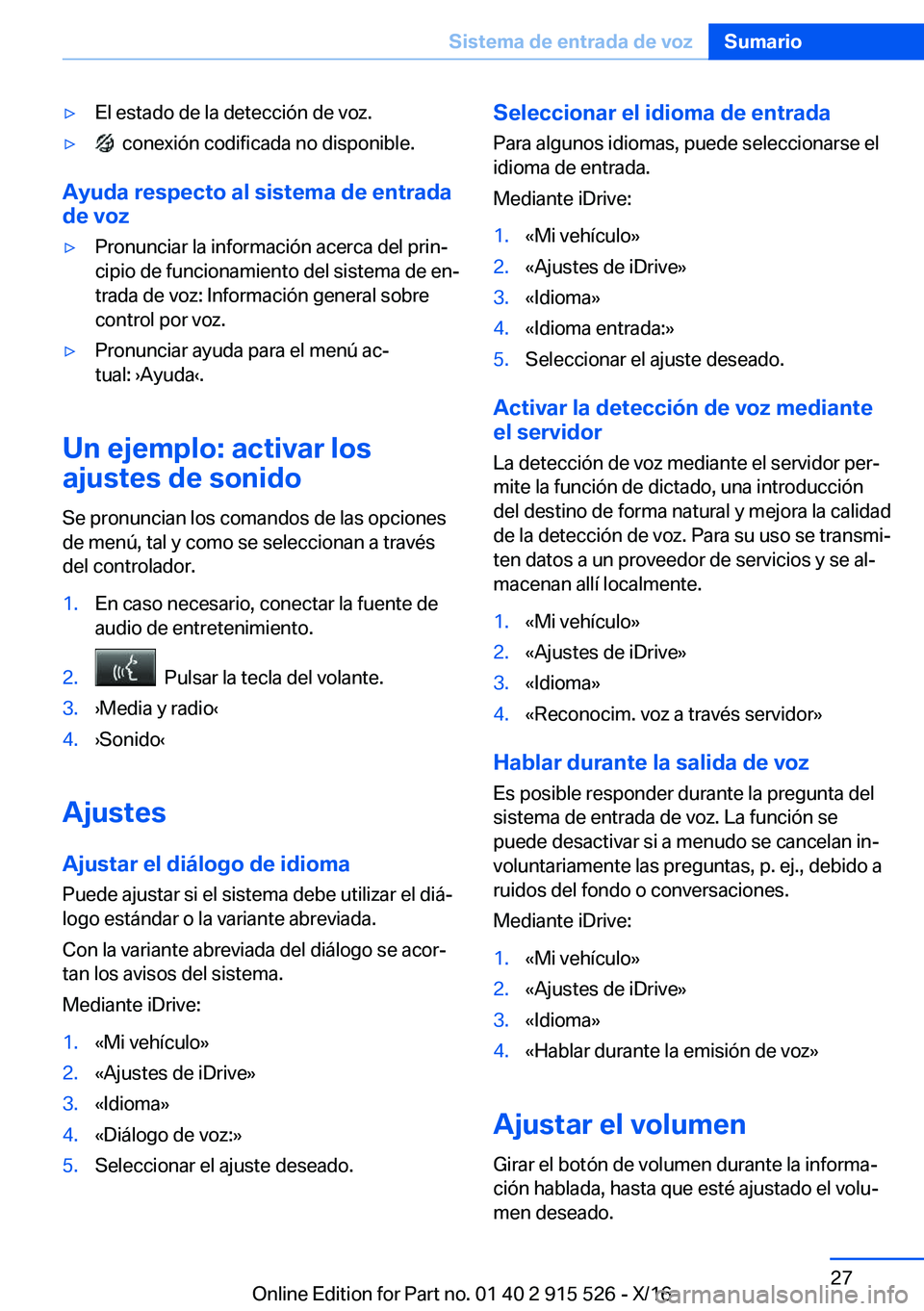 BMW X5 2017  Manuales de Empleo (in Spanish) 'y�E�l� �e�s�t�a�d�o� �d�e� �l�a� �d�e�t�e�c�c�i�