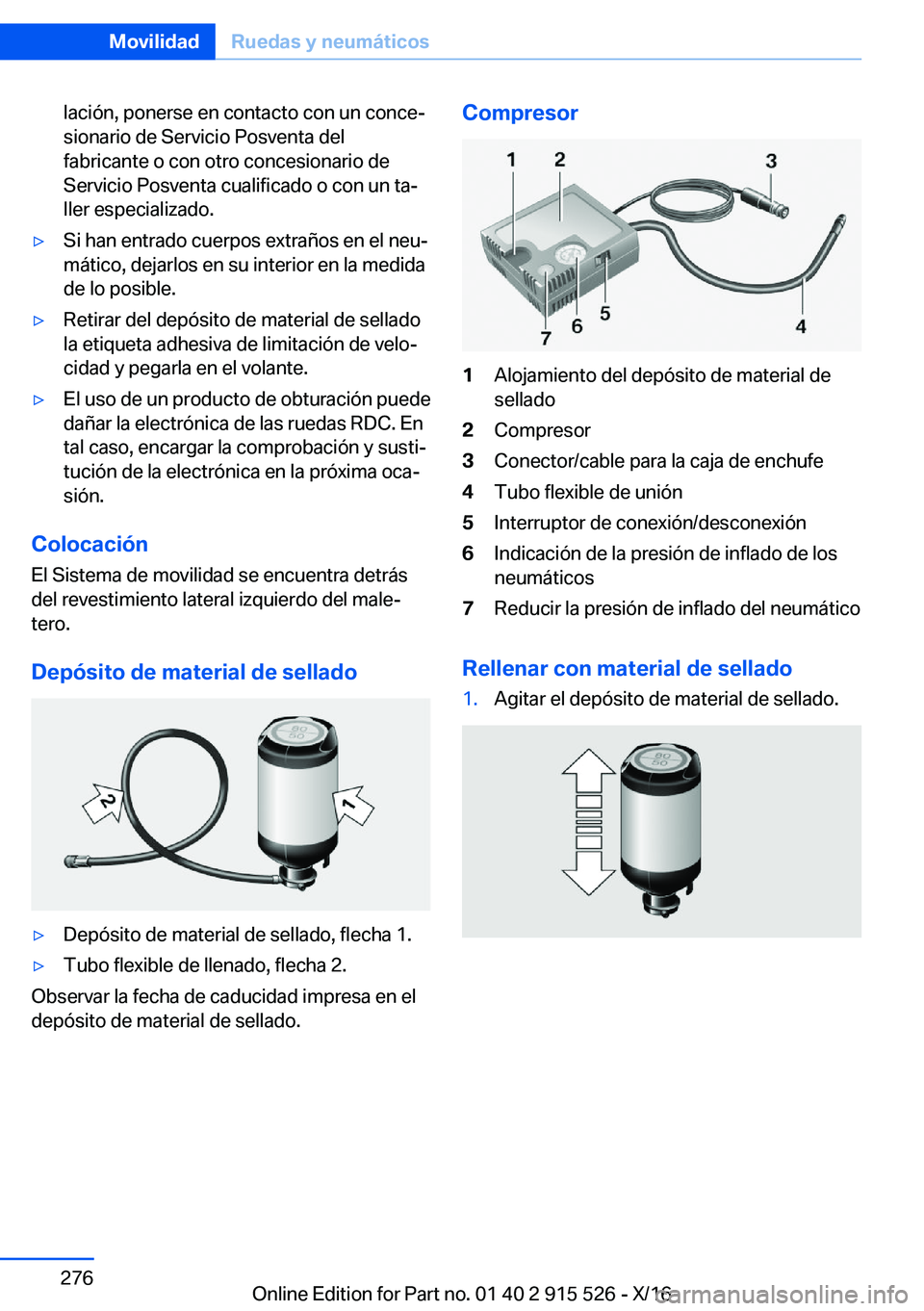 BMW X5 2017  Manuales de Empleo (in Spanish) �l�a�c�i�