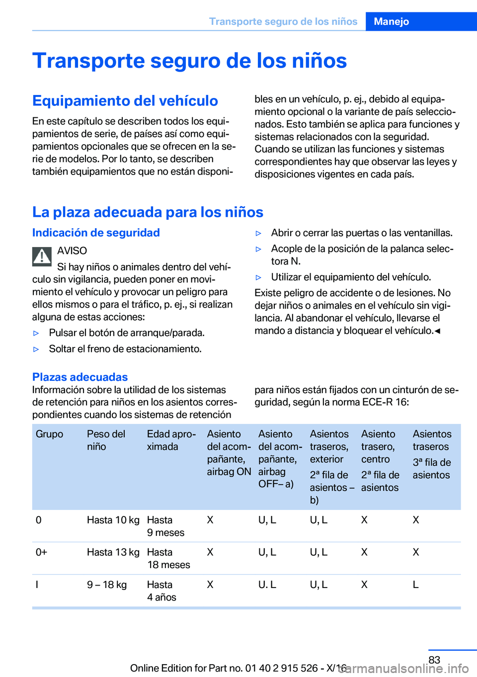 BMW X5 2017  Manuales de Empleo (in Spanish) �T�r�a�n�s�p�o�r�t�e��s�e�g�u�r�o��d�e��l�o�s��n�i�