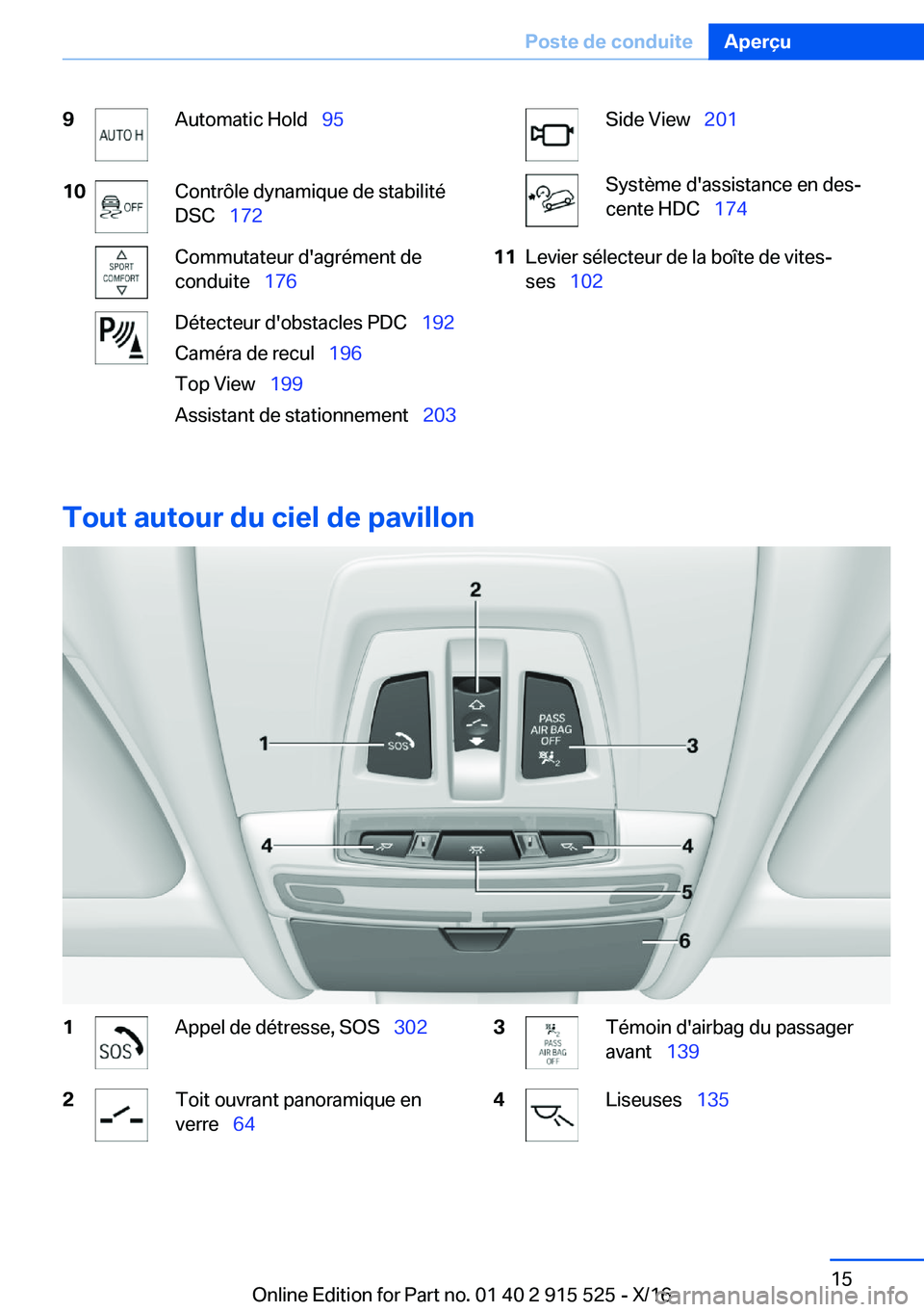 BMW X5 2017  Notices Demploi (in French) �9�A�u�t�o�m�a�t�i�c� �H�o�l�d\_�9�5�1�0�C�o�n�t�r�ô�l�e� �d�y�n�a�m�i�q�u�e� �d�e� �s�t�a�b�i�l�i�t�é
�D�S�C\_ �1�7�2�C�o�m�m�u�t�a�t�e�u�r� �d�'�a�g�r�é�m�e�n�t� �d�e
�c�o�n�d�u�i�t�e\_