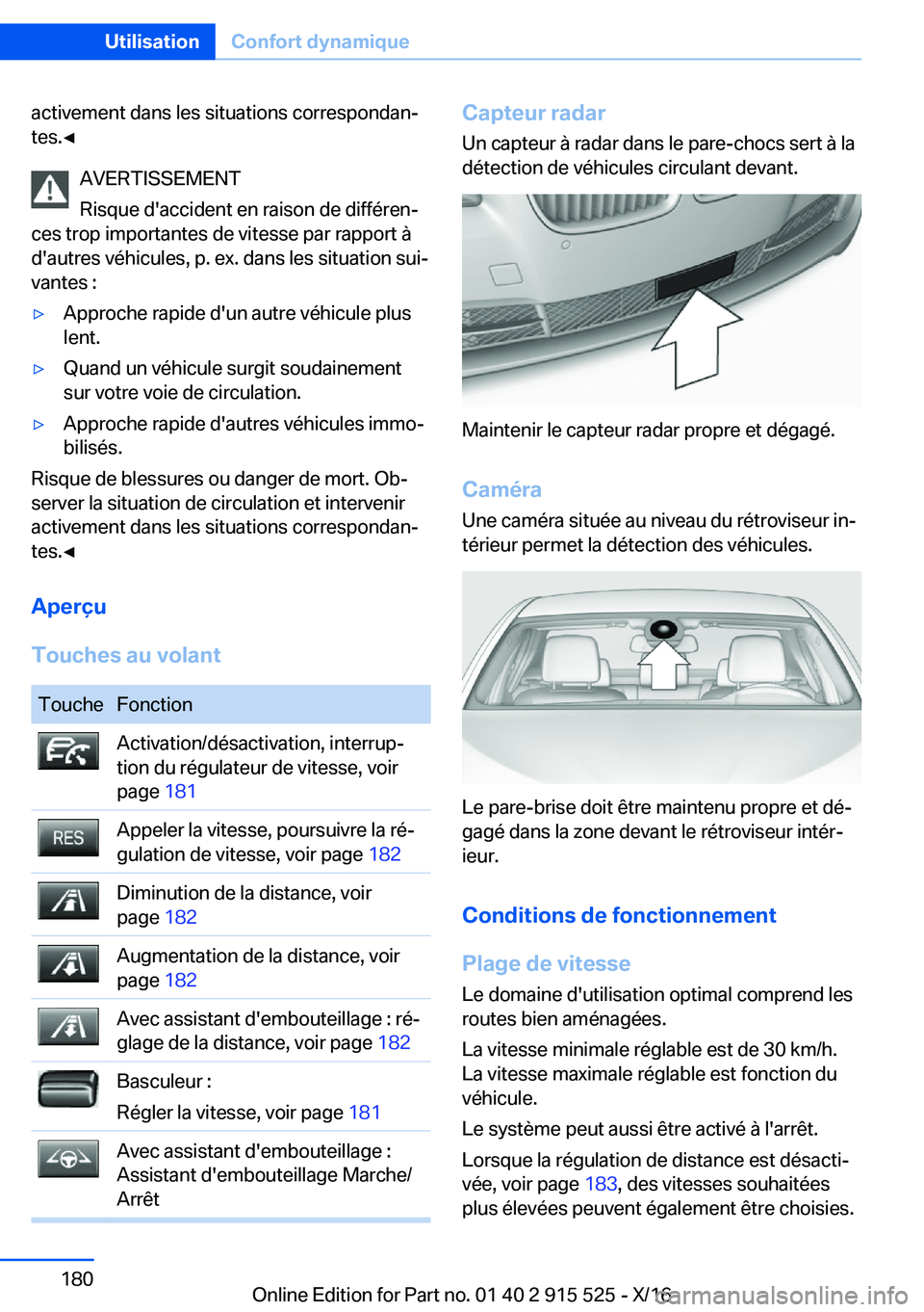 BMW X5 2017  Notices Demploi (in French) �a�c�t�i�v�e�m�e�n�t� �d�a�n�s� �l�e�s� �s�i�t�u�a�t�i�o�n�s� �c�o�r�r�e�s�p�o�n�d�a�nj�t�e�s�.'