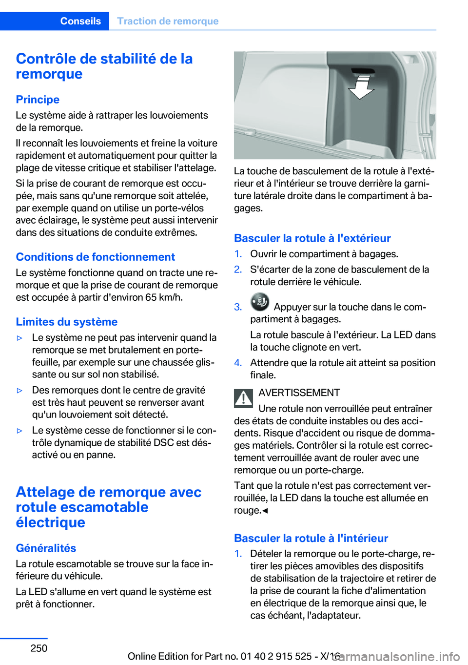 BMW X5 2017  Notices Demploi (in French) �C�o�n�t�r�