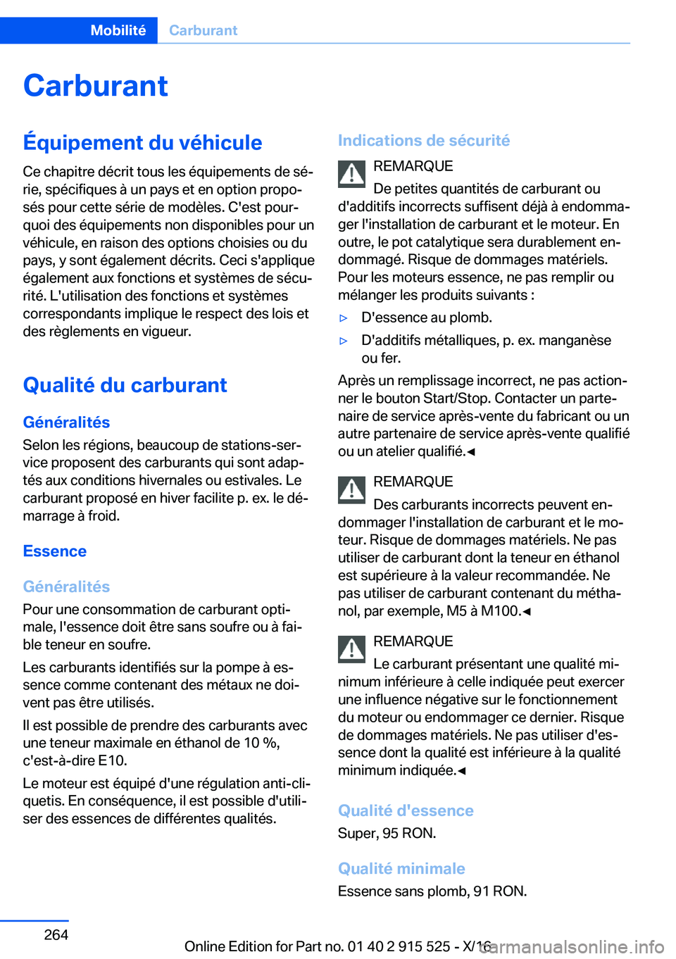 BMW X5 2017  Notices Demploi (in French) �C�a�r�b�u�r�a�n�t�