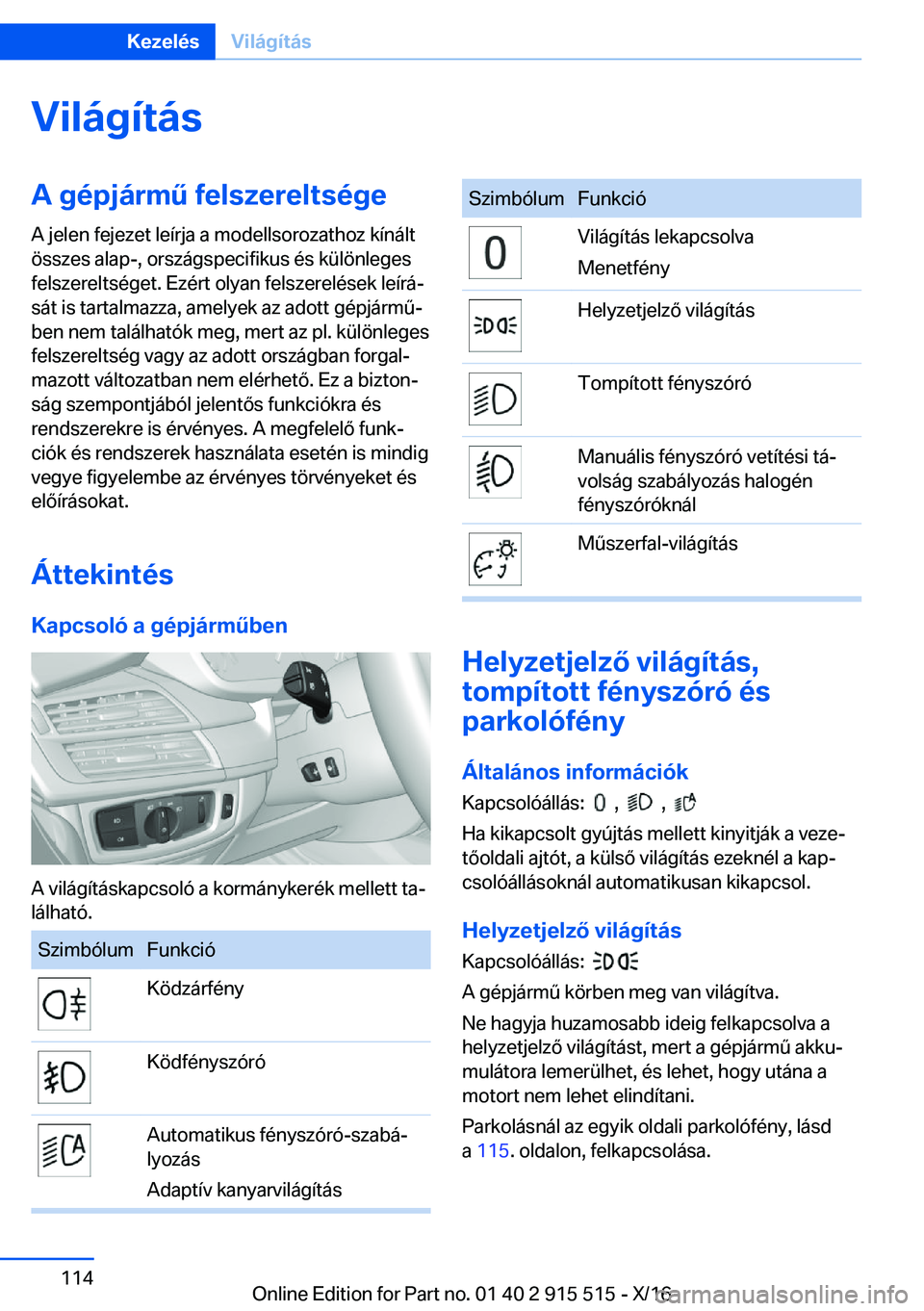 BMW X5 2017  Kezelési útmutató (in Hungarian) �V�i�l�