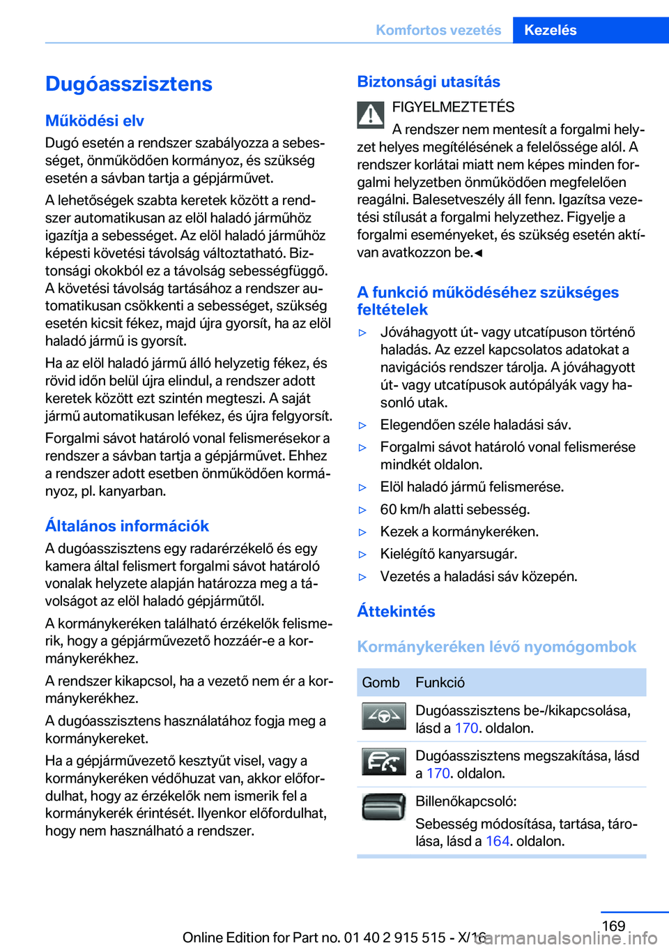 BMW X5 2017  Kezelési útmutató (in Hungarian) �D�u�g�