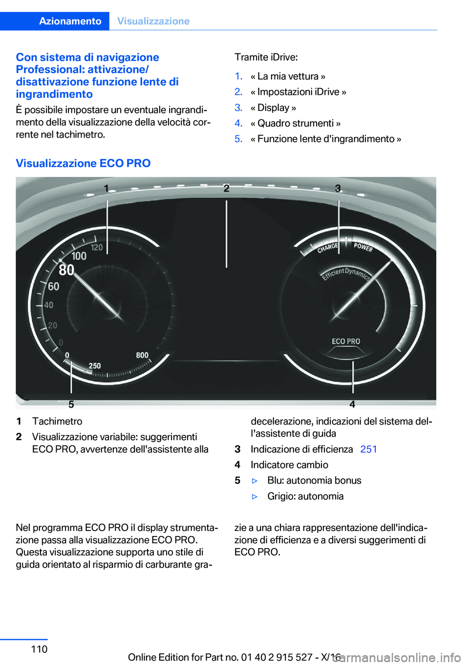 BMW X5 2017  Libretti Di Uso E manutenzione (in Italian) �C�o�n��s�i�s�t�e�m�a��d�i��n�a�v�i�g�a�z�i�o�n�e
�P�r�o�f�e�s�s�i�o�n�a�l�:��a�t�t�i�v�a�z�i�o�n�e�/
�d�i�s�a�t�t�i�v�a�z�i�o�n�e��f�u�n�z�i�o�n�e��l�e�n�t�e��d�i
�i�n�g�r�a�n�d�i�m�e�n�t�o
�