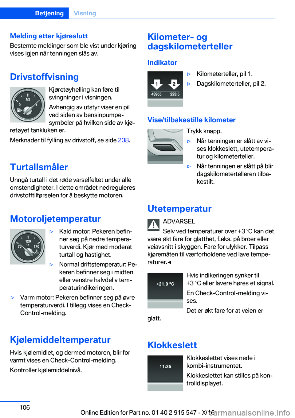 BMW X5 2017  InstruksjonsbØker (in Norwegian) �M�e�l�d�i�n�g��e�t�t�e�r��k�j�