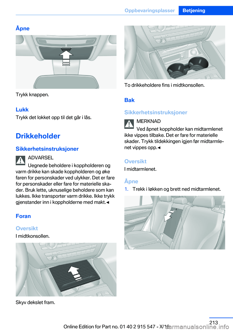 BMW X5 2017  InstruksjonsbØker (in Norwegian) �