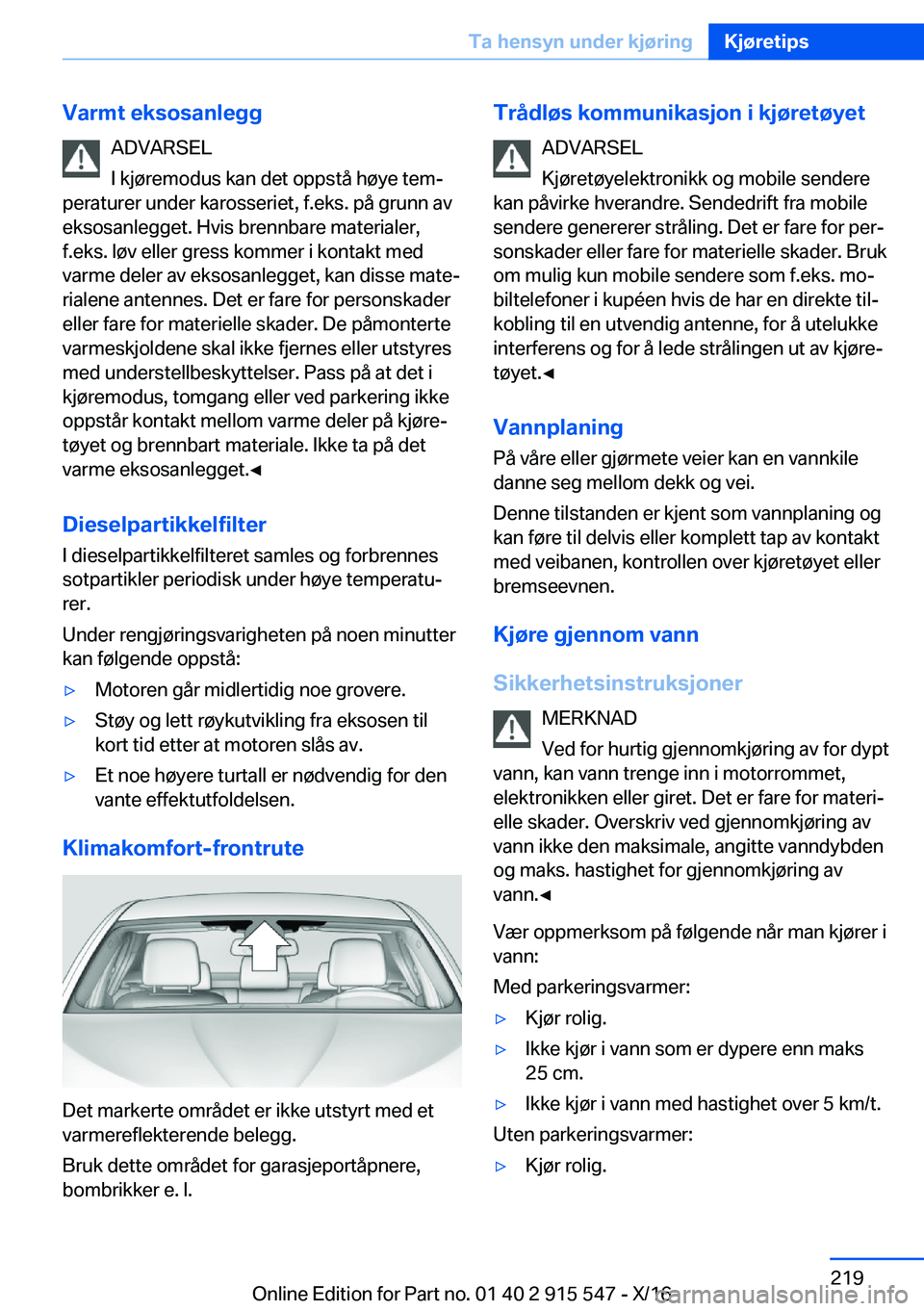 BMW X5 2017  InstruksjonsbØker (in Norwegian) �V�a�r�m�t��e�k�s�o�s�a�n�l�e�g�g�A�D�V�A�R�S�E�L
�I� �k�j�