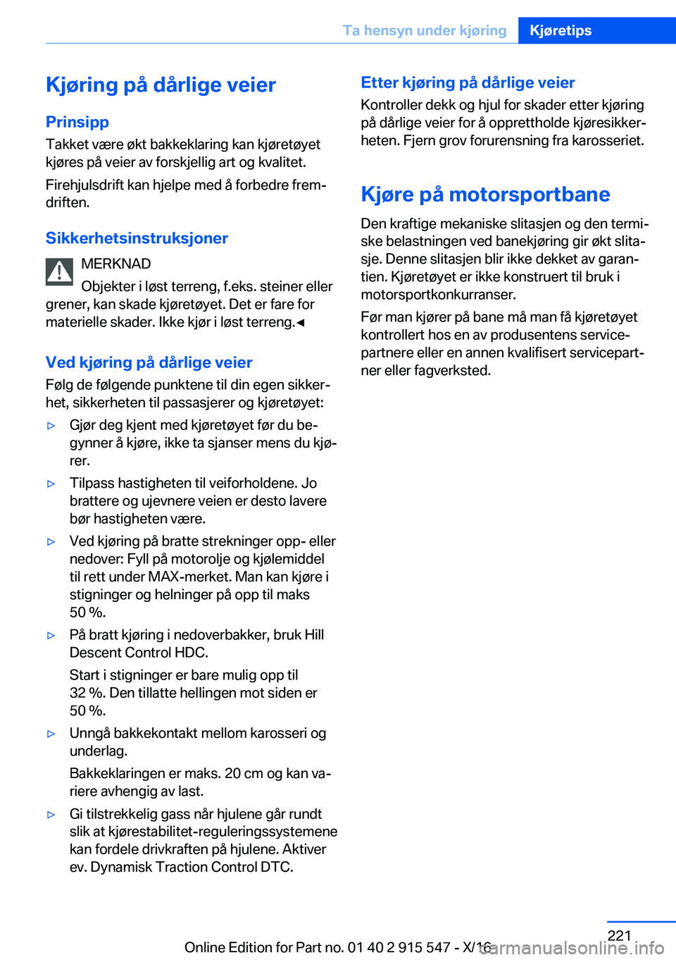 BMW X5 2017  InstruksjonsbØker (in Norwegian) �K�j�