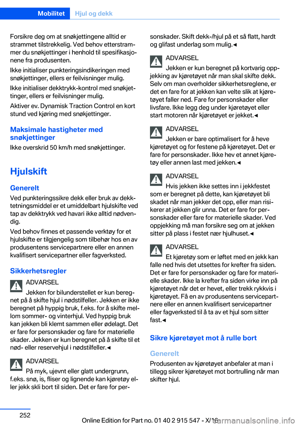 BMW X5 2017  InstruksjonsbØker (in Norwegian) �F�o�r�s�i�k�r�e� �d�e�g� �o�m� �a�t� �s�n�