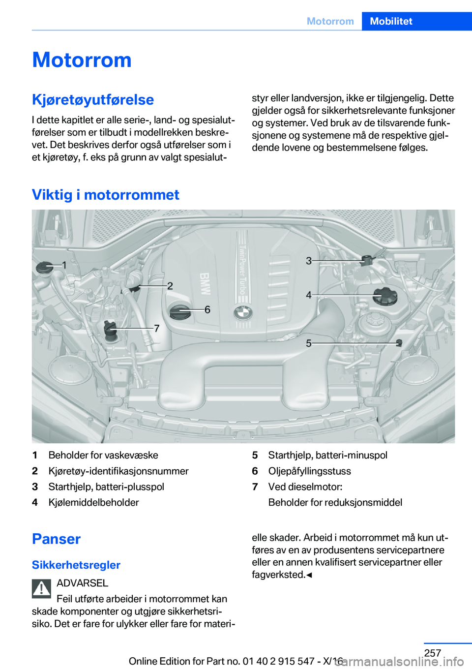 BMW X5 2017  InstruksjonsbØker (in Norwegian) �M�o�t�o�r�r�o�m�K�j�