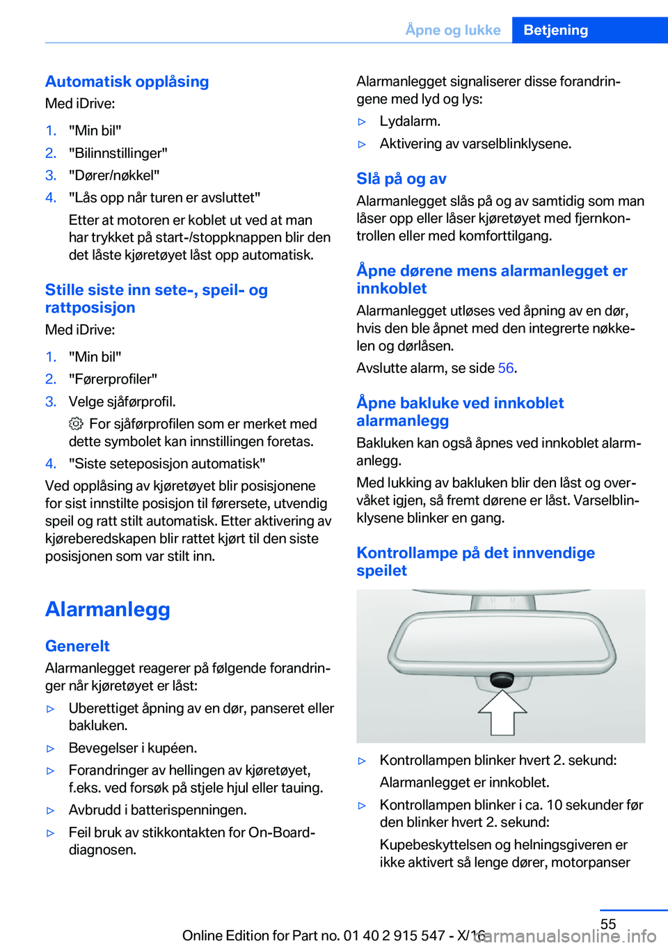BMW X5 2017  InstruksjonsbØker (in Norwegian) �A�u�t�o�m�a�t�i�s�k��o�p�p�l�å�s�i�n�g�M�e�d� �i�D�r�i�v�e�:�1�.�"�M�i�n� �b�i�l�"�2�.�"�B�i�l�i�n�n�s�t�i�l�l�i�n�g�e�r�"�3�.�"�D�