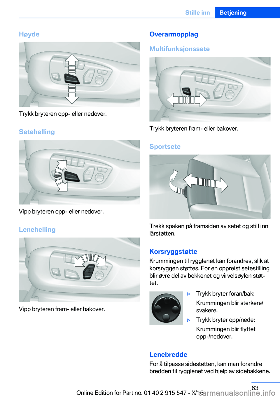 BMW X5 2017  InstruksjonsbØker (in Norwegian) �H�