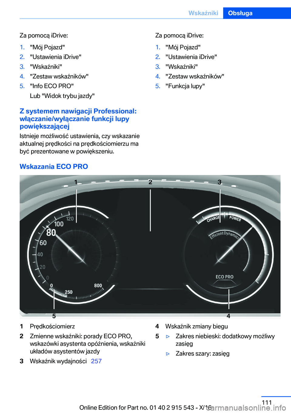 BMW X5 2017  Instrukcja obsługi (in Polish) �Z�a� �p�o�m�o�c�
