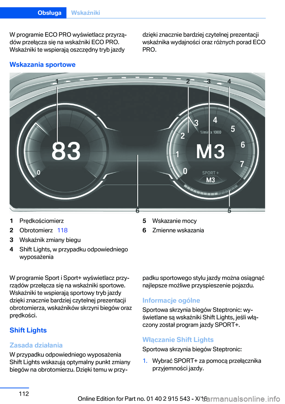 BMW X5 2017  Instrukcja obsługi (in Polish) �W� �p�r�o�g�r�a�m�i�e� �E�C�O� �P�R�O� �w�y �w�i�e�t�l�a�c�z� �p�r�z�y�r�z�