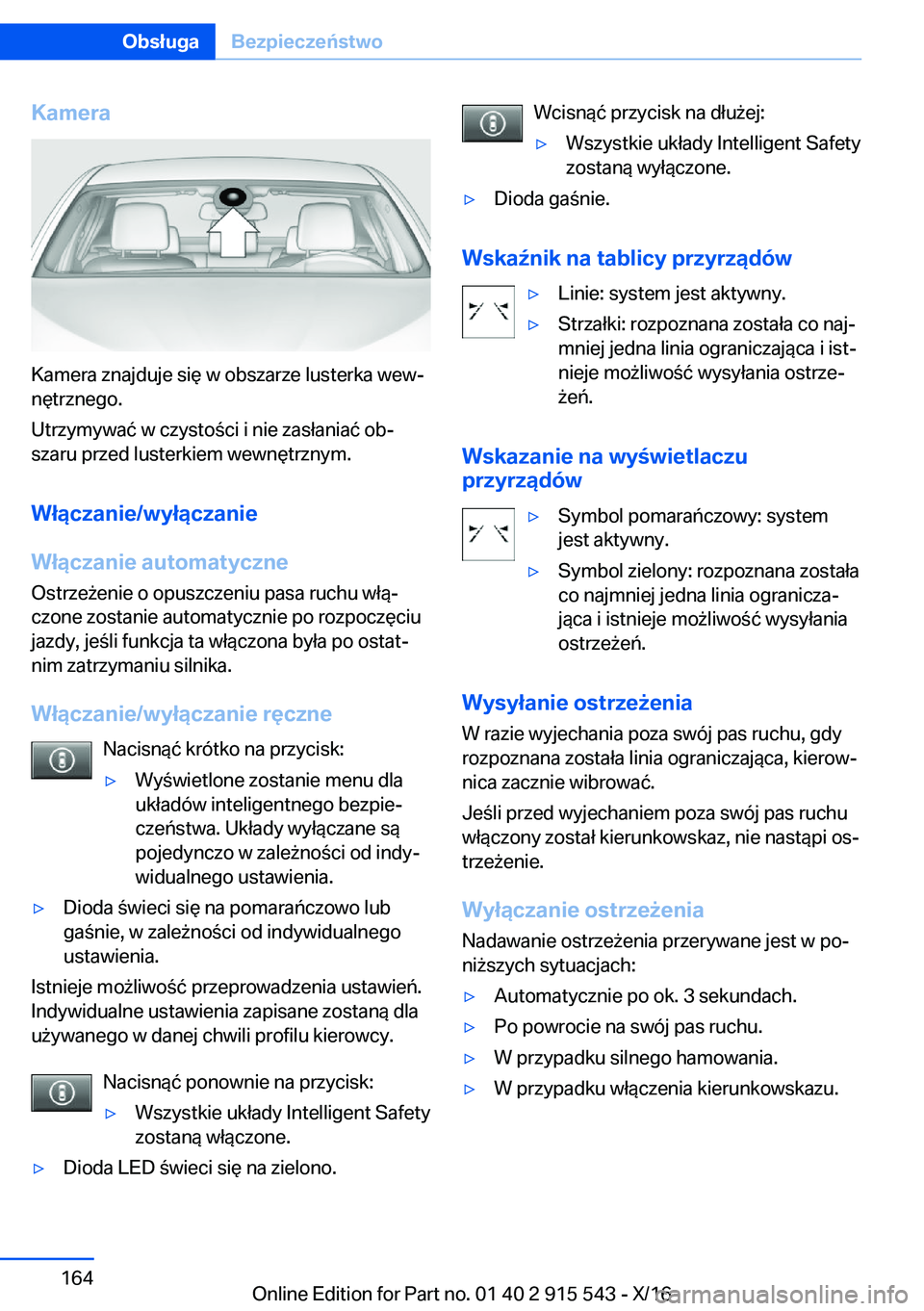 BMW X5 2017  Instrukcja obsługi (in Polish) �K�a�m�e�r�a
�K�a�m�e�r�a� �z�n�a�j�d�u�j�e� �s�i�