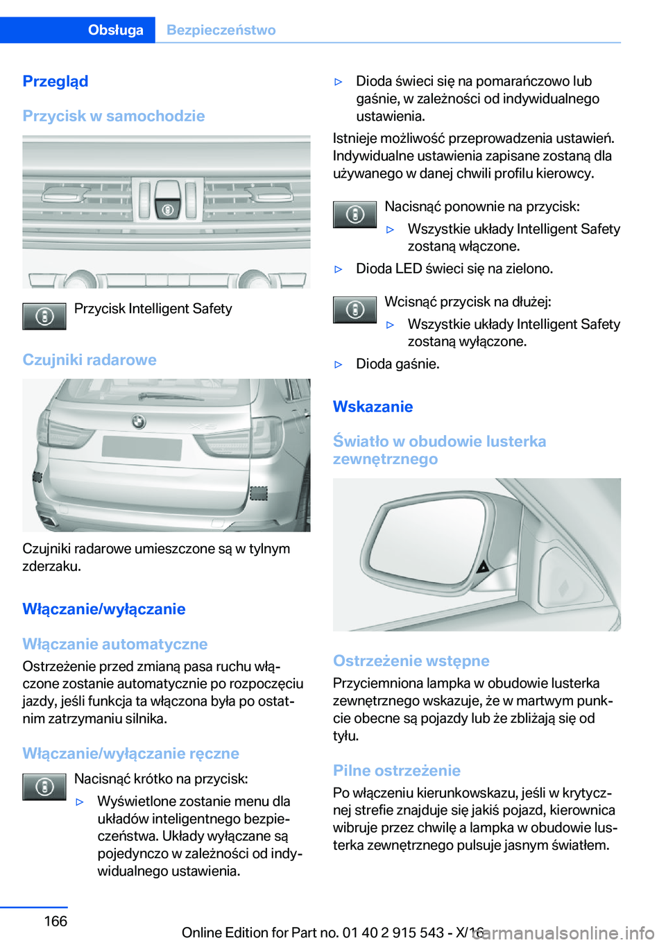 BMW X5 2017  Instrukcja obsługi (in Polish) �P�r�z�e�g�l�