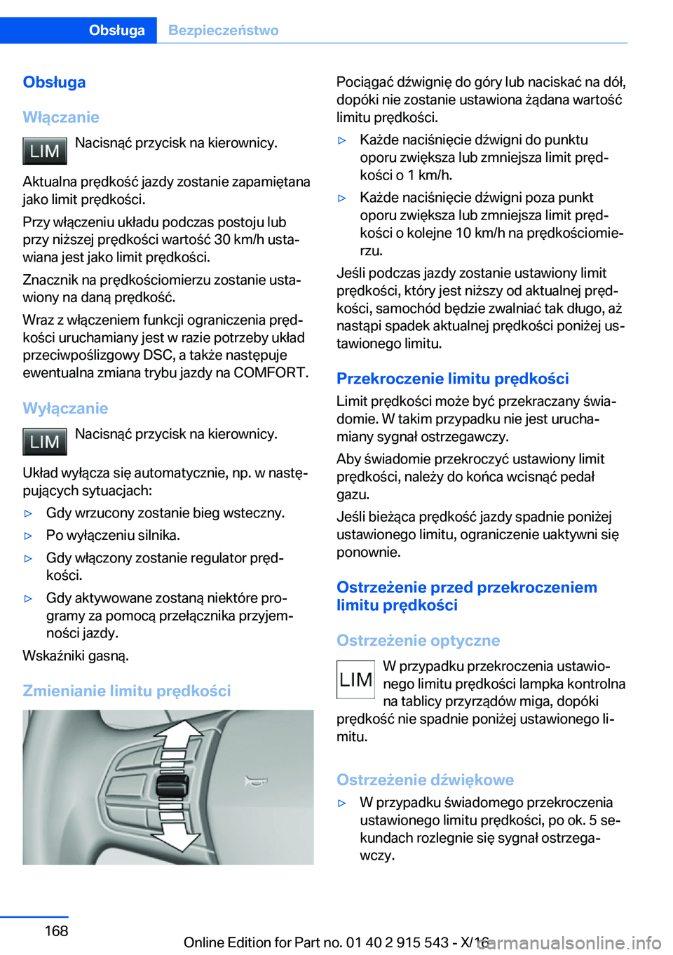 BMW X5 2017  Instrukcja obsługi (in Polish) �O�b�s�ł�u�g�a
�W�ł�