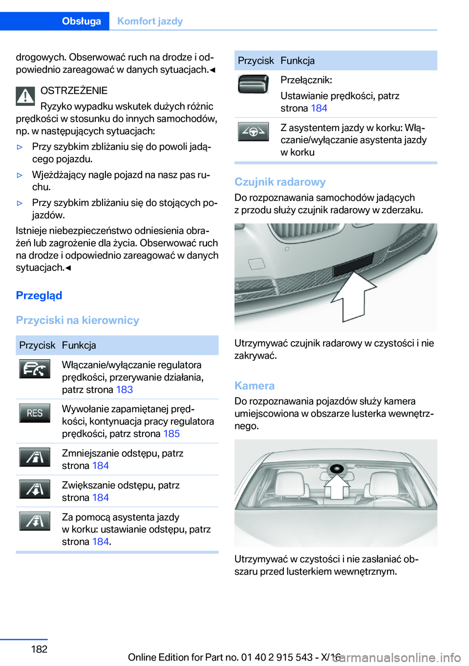 BMW X5 2017  Instrukcja obsługi (in Polish) �d�r�o�g�o�w�y�c�h�.� �O�b�s�e�r�w�o�w�a�