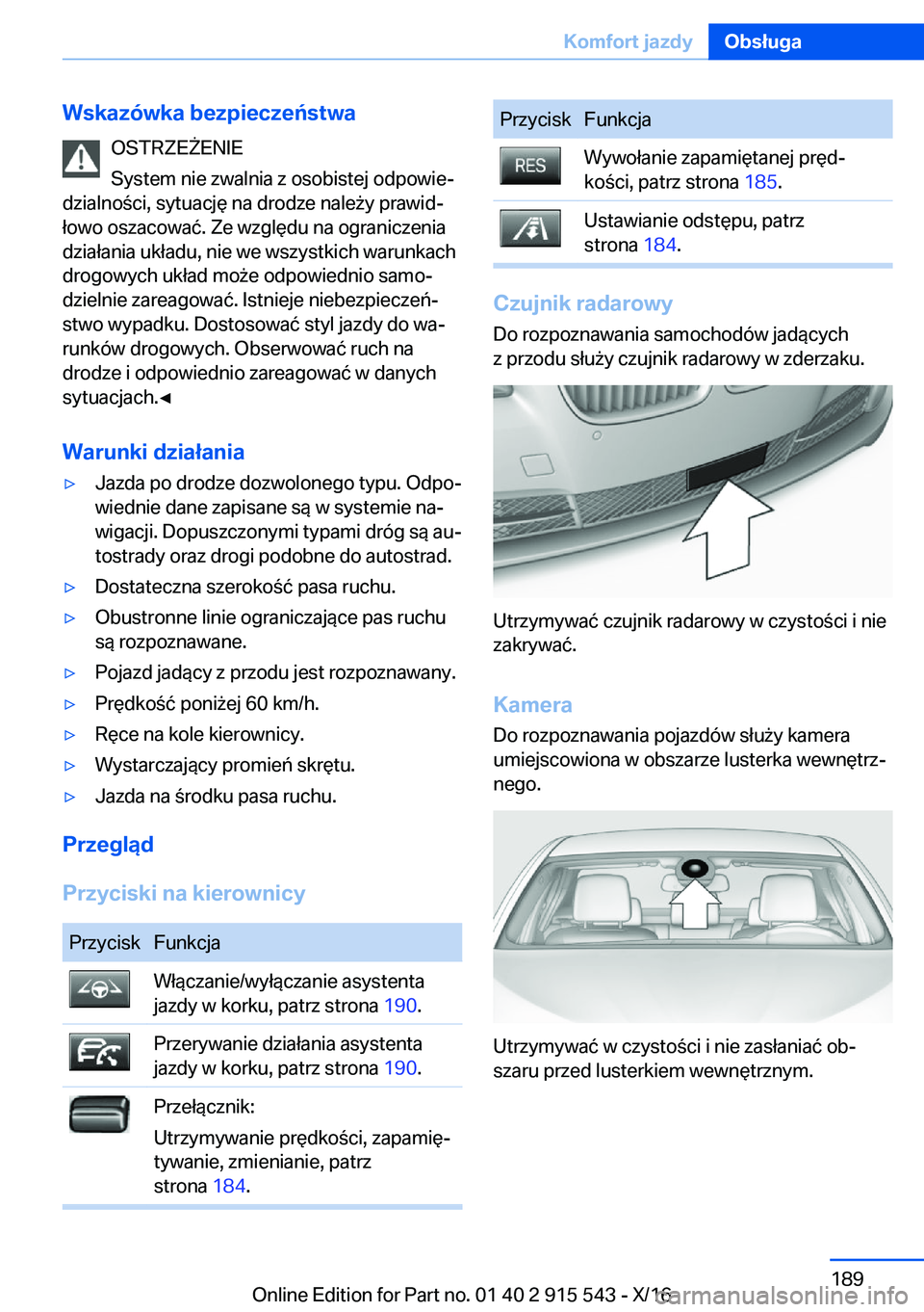 BMW X5 2017  Instrukcja obsługi (in Polish) �W�s�k�a�z�