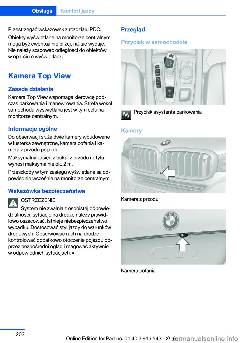BMW X5 2017  Instrukcja obsługi (in Polish) �P�r�z�e�s�t�r�z�e�g�a�