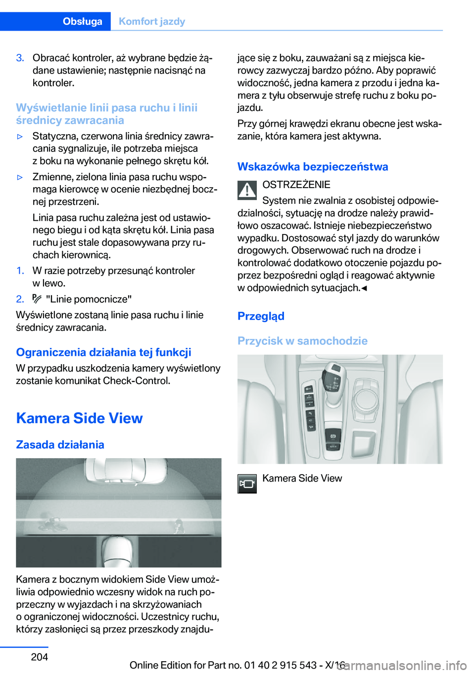 BMW X5 2017  Instrukcja obsługi (in Polish) �3�.�O�b�r�a�c�a�