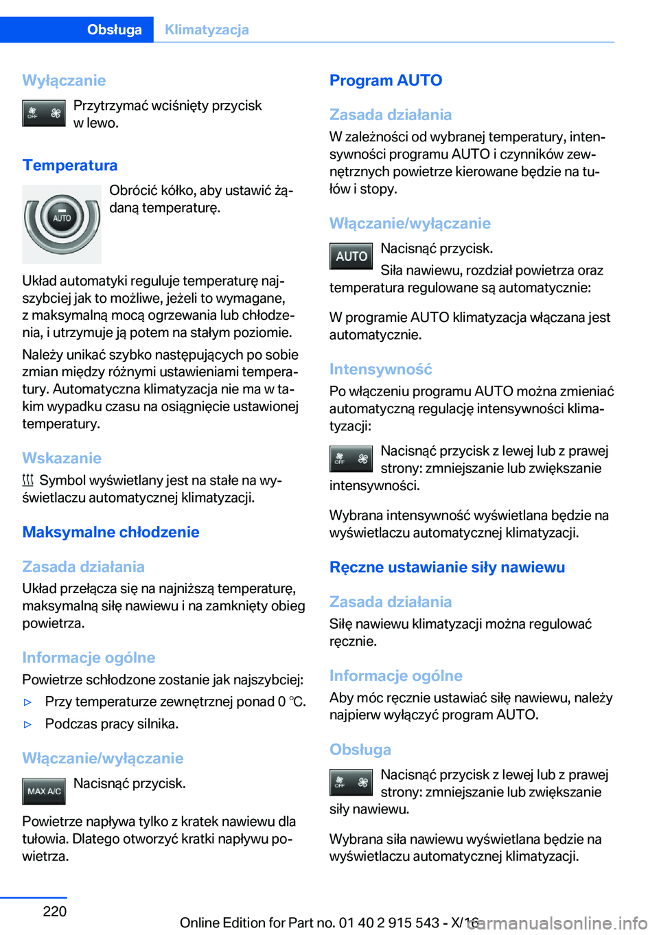 BMW X5 2017  Instrukcja obsługi (in Polish) �W�y�ł�