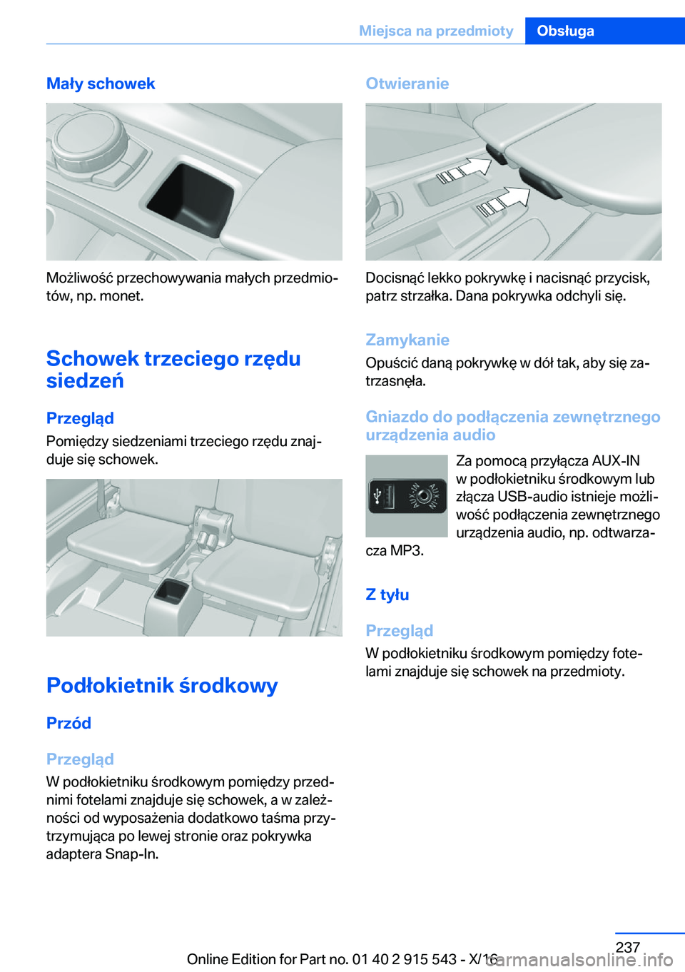 BMW X5 2017  Instrukcja obsługi (in Polish) �M�a�ł�y��s�c�h�o�w�e�k
�M�o 9�l�i�w�o �