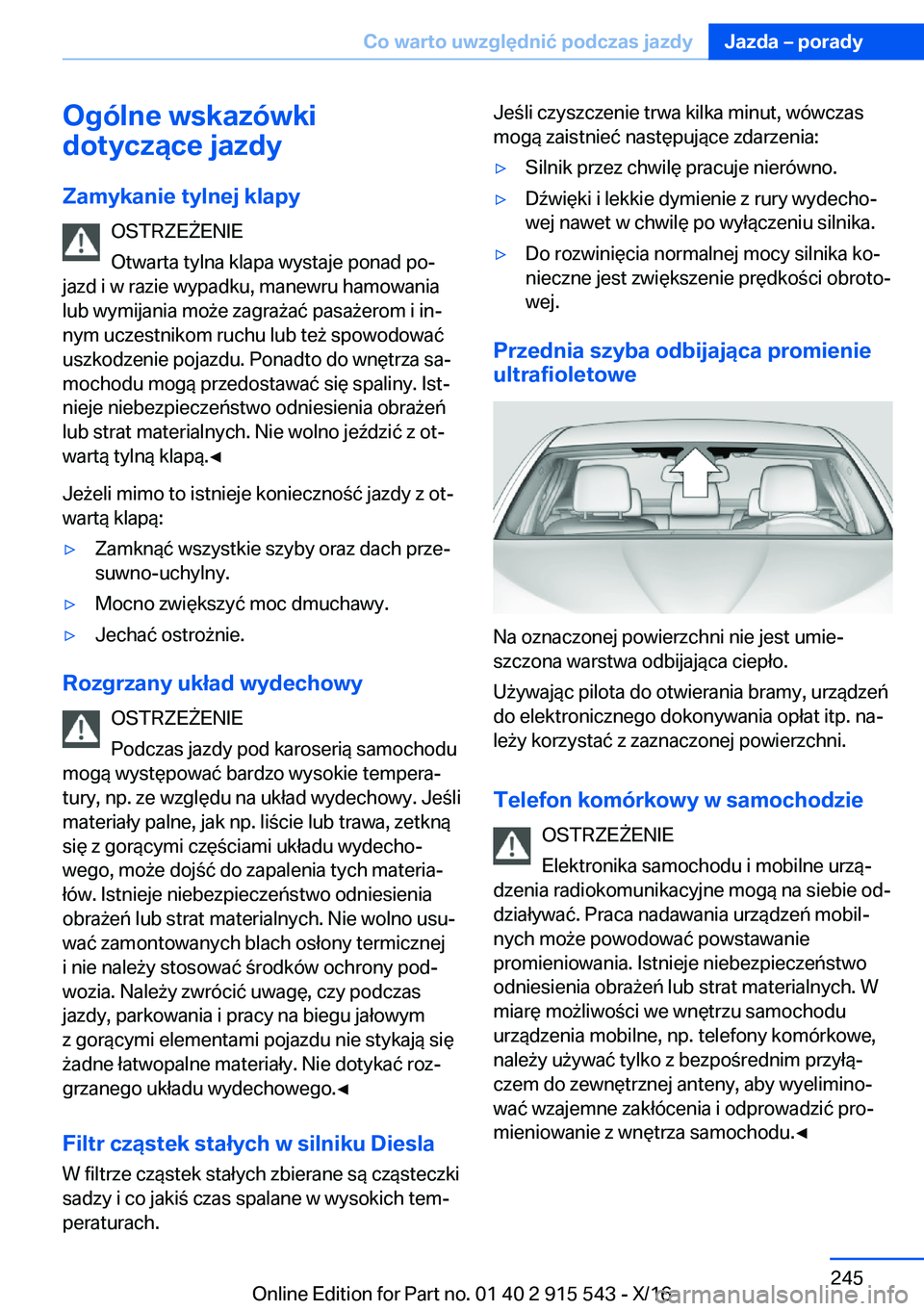 BMW X5 2017  Instrukcja obsługi (in Polish) �O�g�