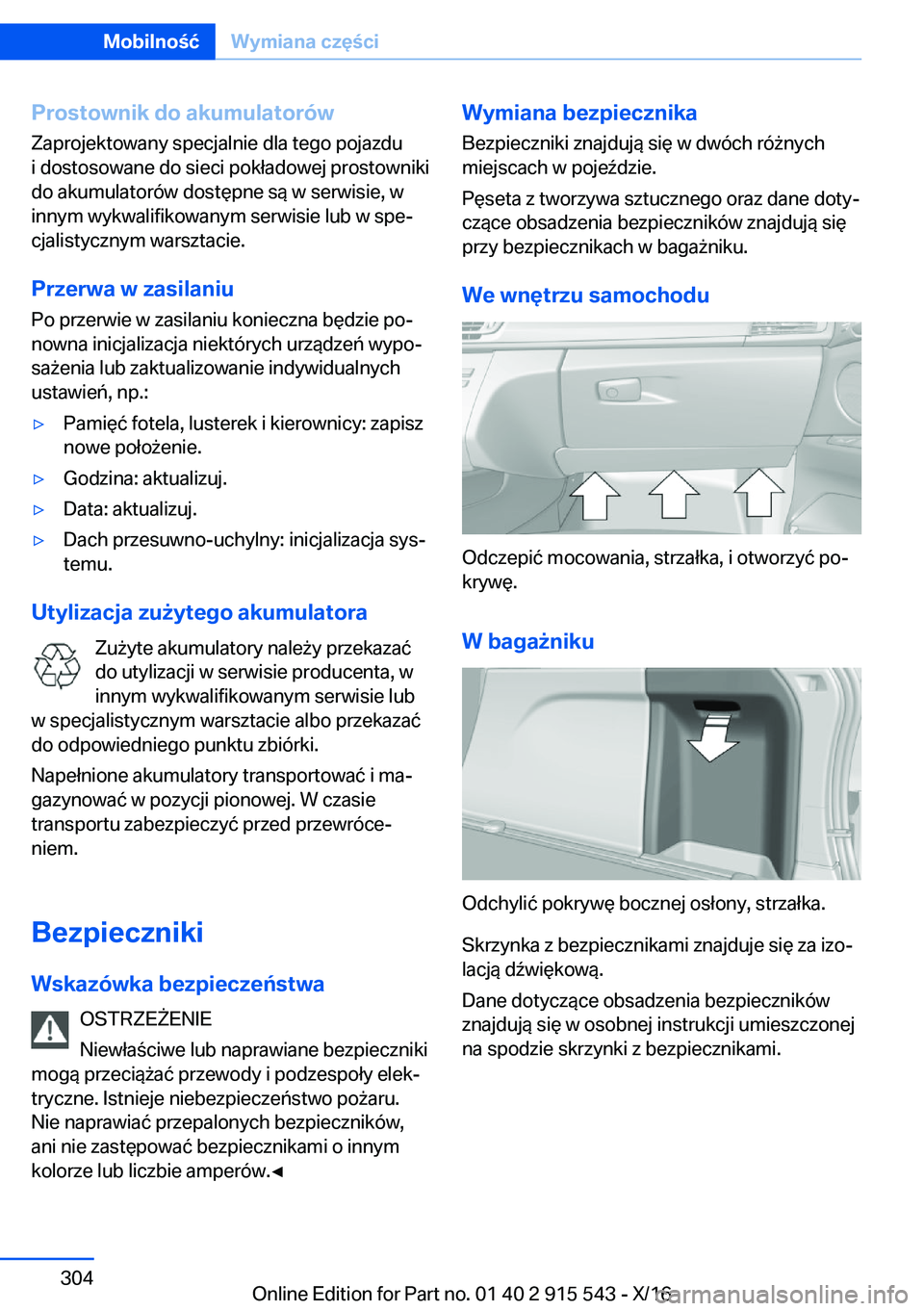 BMW X5 2017  Instrukcja obsługi (in Polish) �P�r�o�s�t�o�w�n�i�k��d�o��a�k�u�m�u�l�a�t�o�r�