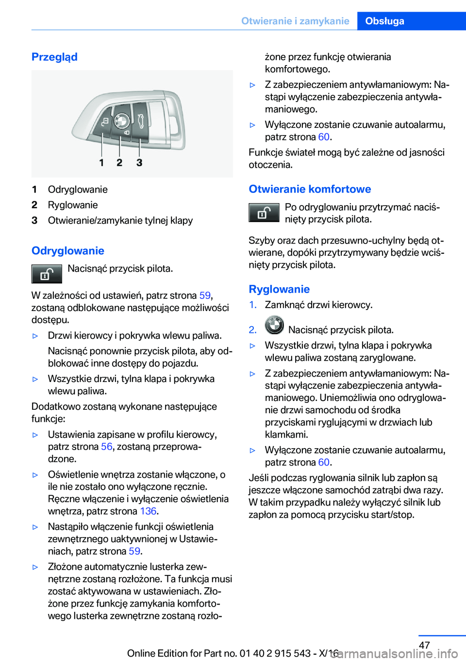 BMW X5 2017  Instrukcja obsługi (in Polish) �P�r�z�e�g�l�