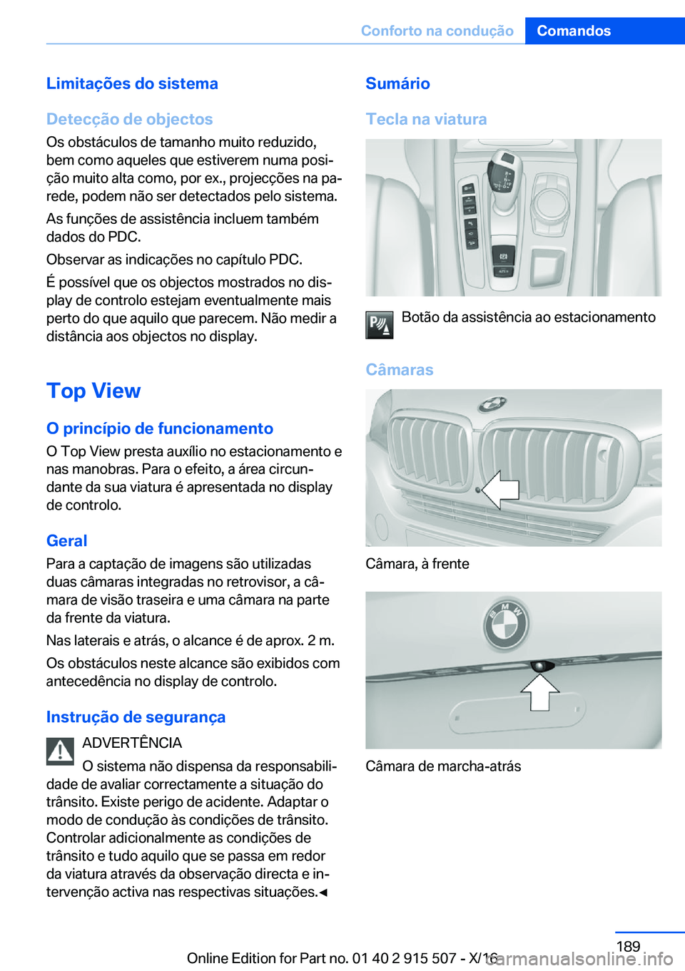 BMW X5 2017  Manual do condutor (in Portuguese) �L�i�m�i�t�a�
