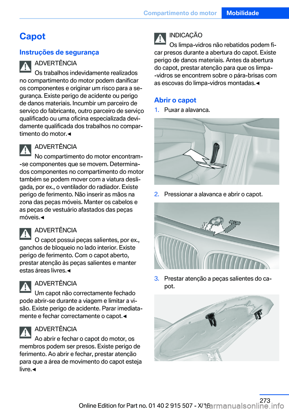 BMW X5 2017  Manual do condutor (in Portuguese) �C�a�p�o�t�I�n�s�t�r�u�