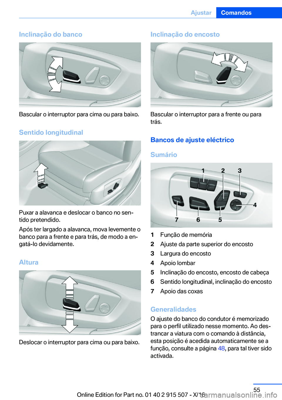 BMW X5 2017  Manual do condutor (in Portuguese) �I�n�c�l�i�n�a�