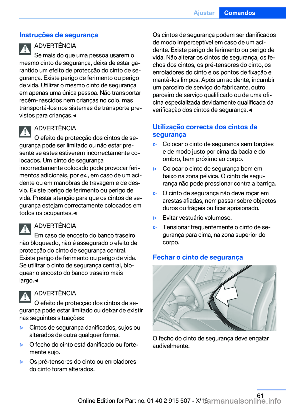 BMW X5 2017  Manual do condutor (in Portuguese) �I�n�s�t�r�u�