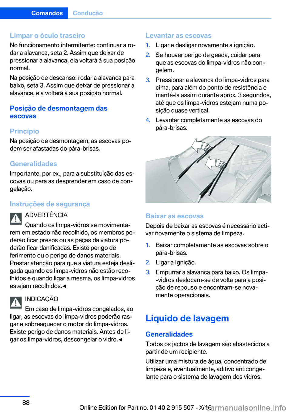 BMW X5 2017  Manual do condutor (in Portuguese) �L�i�m�p�a�r��o��