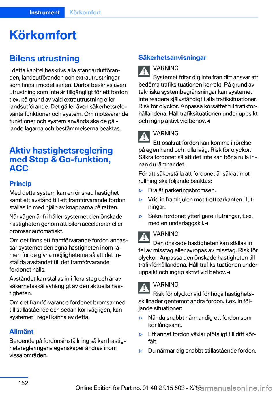 BMW X5 2017  InstruktionsbÖcker (in Swedish) �K�