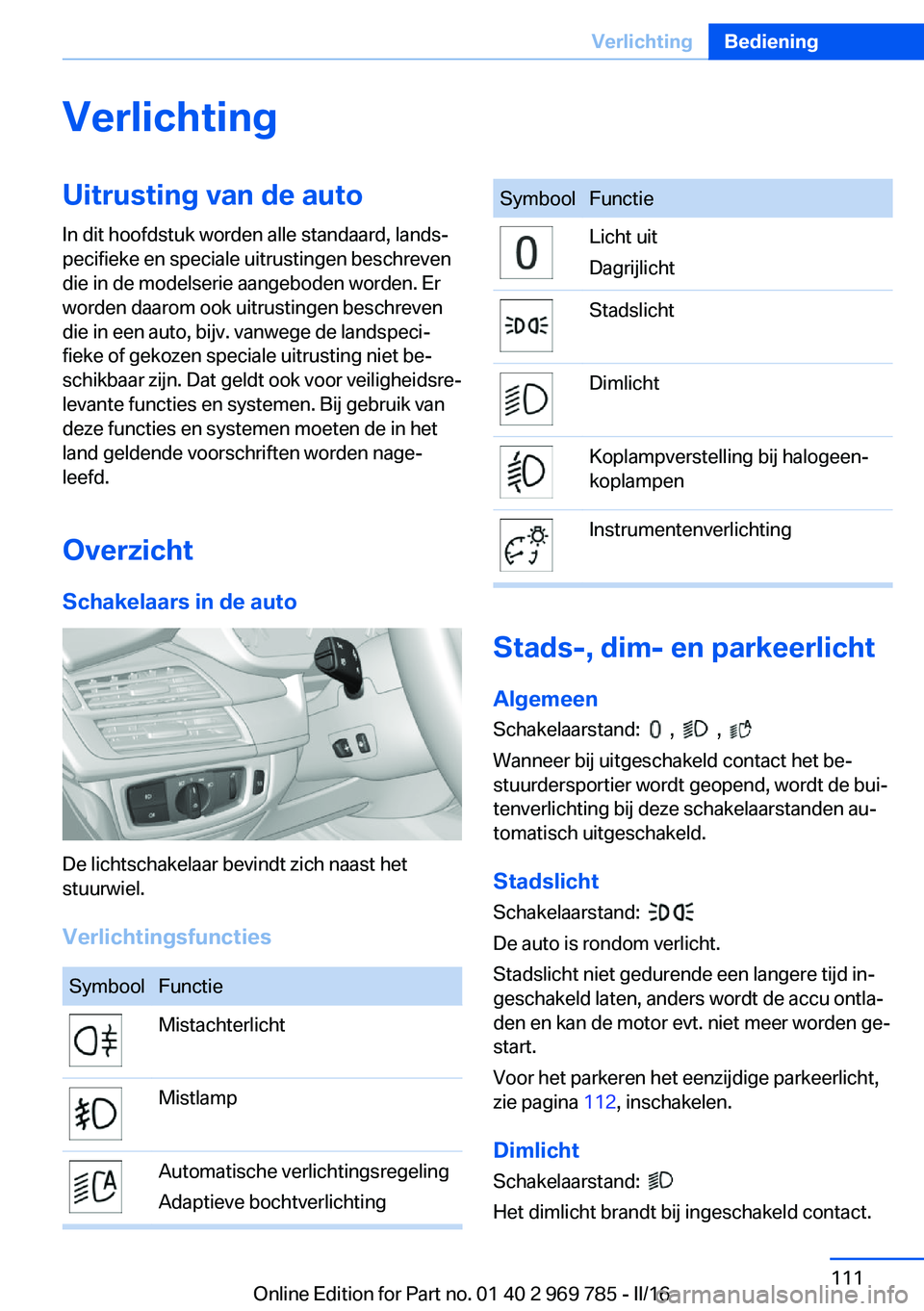 BMW X5 2016 Instructieboekjes (in Dutch) VerlichtingUitrusting van de autoIn dit hoofdstuk worden alle standaard, lands‐
pecifieke en speciale uitrustingen beschreven
die in de modelserie aangeboden worden. Er
worden daarom ook uitrustinge BMW X5 2016 Instructieboekjes (in Dutch) VerlichtingUitrusting van de autoIn dit hoofdstuk worden alle standaard, lands‐
pecifieke en speciale uitrustingen beschreven
die in de modelserie aangeboden worden. Er
worden daarom ook uitrustinge