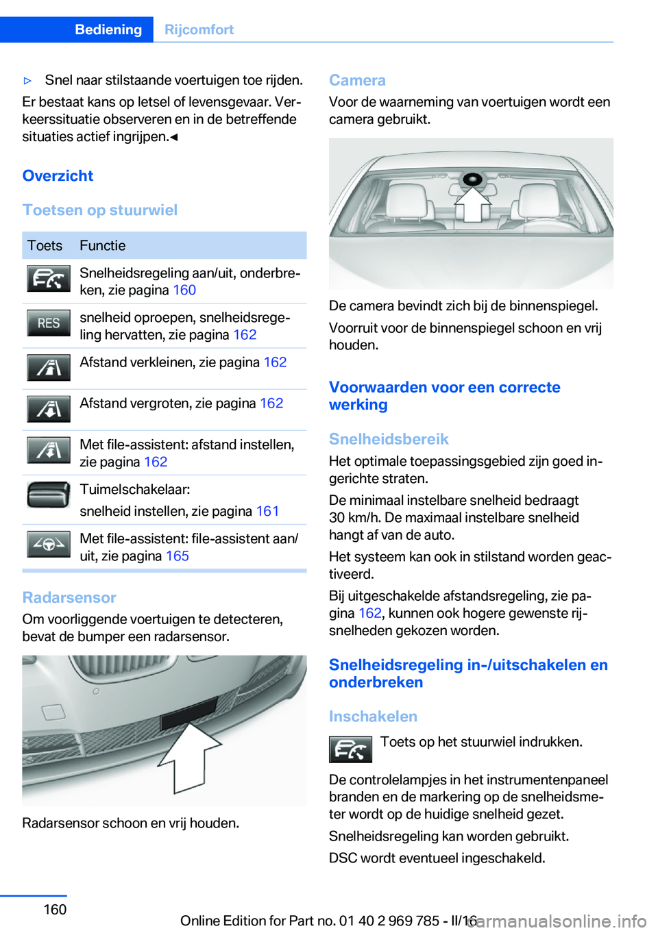 BMW X5 2016 Instructieboekjes (in Dutch) ▷Snel naar stilstaande voertuigen toe rijden.
Er bestaat kans op letsel of levensgevaar. Ver‐
keerssituatie observeren en in de betreffende
situaties actief ingrijpen.◀
Overzicht
Toetsen op stuu BMW X5 2016 Instructieboekjes (in Dutch) ▷Snel naar stilstaande voertuigen toe rijden.
Er bestaat kans op letsel of levensgevaar. Ver‐
keerssituatie observeren en in de betreffende
situaties actief ingrijpen.◀
Overzicht
Toetsen op stuu