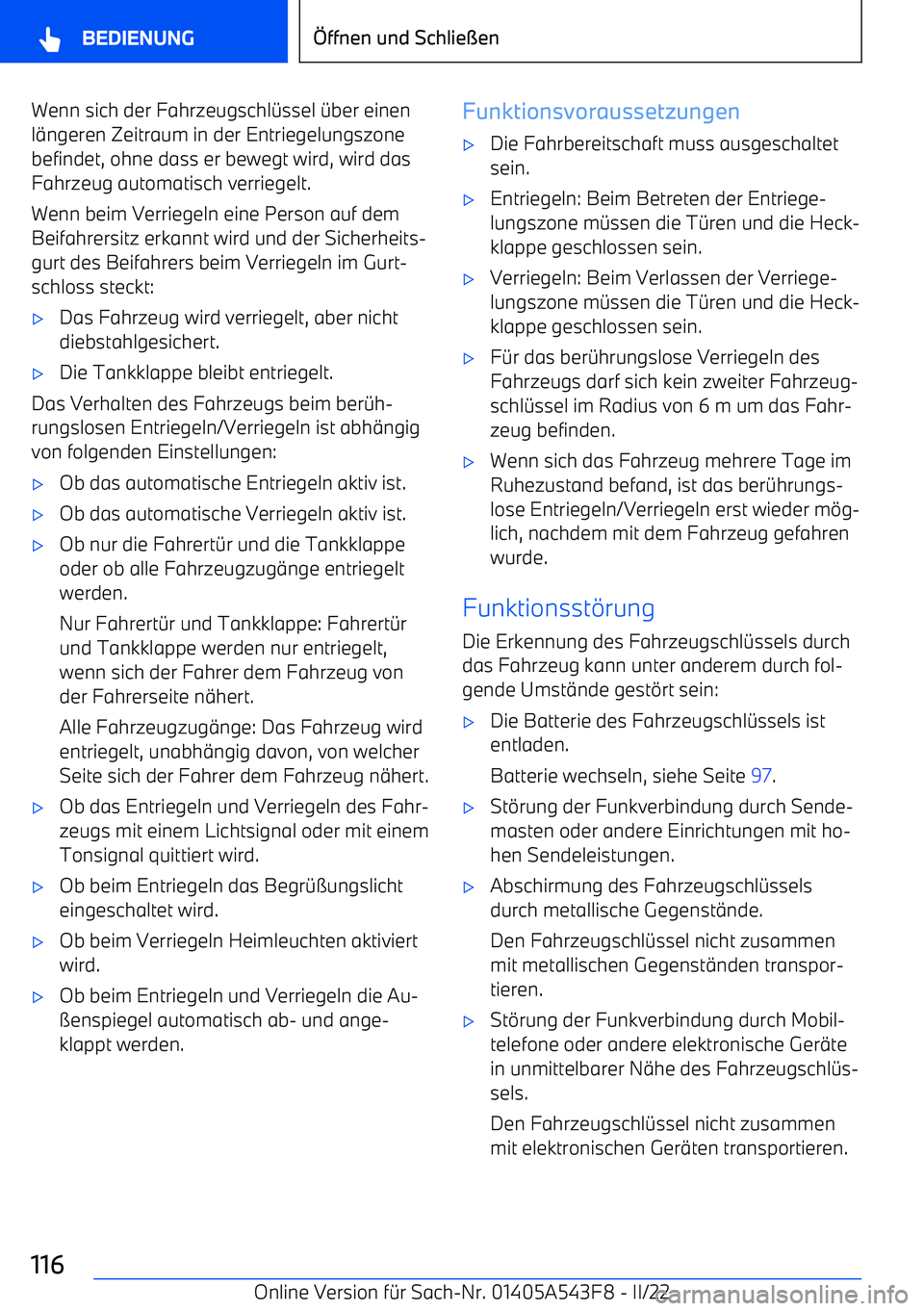 BMW X5 M 2022 Betriebsanleitungen (in German) Wenn sich der Fahrzeugschl BMW X5 M 2022 Betriebsanleitungen (in German) Wenn sich der Fahrzeugschl