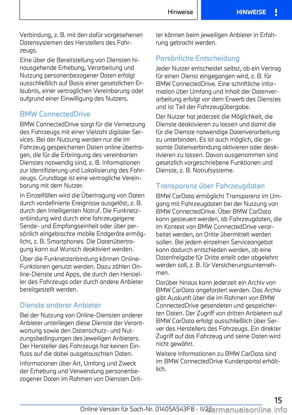 BMW X5 M 2022 Betriebsanleitungen (in German) Verbindung, z. B. mit den daf BMW X5 M 2022 Betriebsanleitungen (in German) Verbindung, z. B. mit den daf