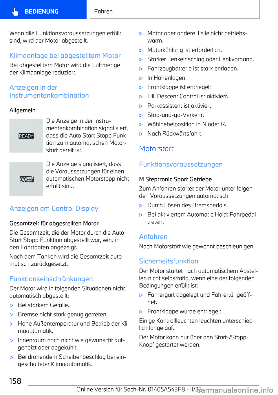 BMW X5 M 2022 Betriebsanleitungen (in German) Wenn alle Funktionsvoraussetzungen erf BMW X5 M 2022 Betriebsanleitungen (in German) Wenn alle Funktionsvoraussetzungen erf