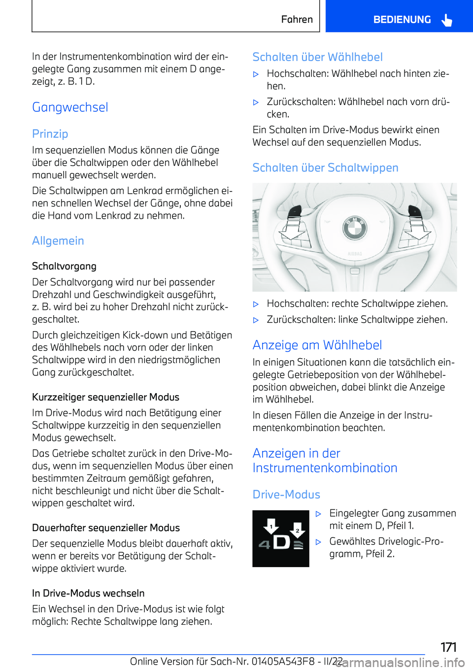 BMW X5 M 2022 Betriebsanleitungen (in German) In der Instrumentenkombination wird der ein BMW X5 M 2022 Betriebsanleitungen (in German) In der Instrumentenkombination wird der ein