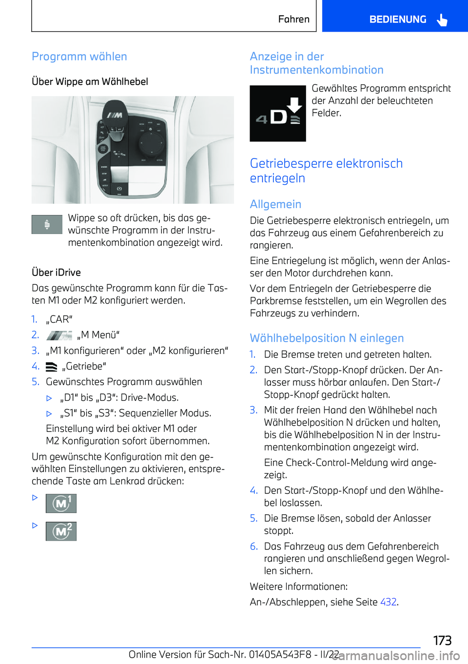 BMW X5 M 2022 Betriebsanleitungen (in German) Programm w BMW X5 M 2022 Betriebsanleitungen (in German) Programm w