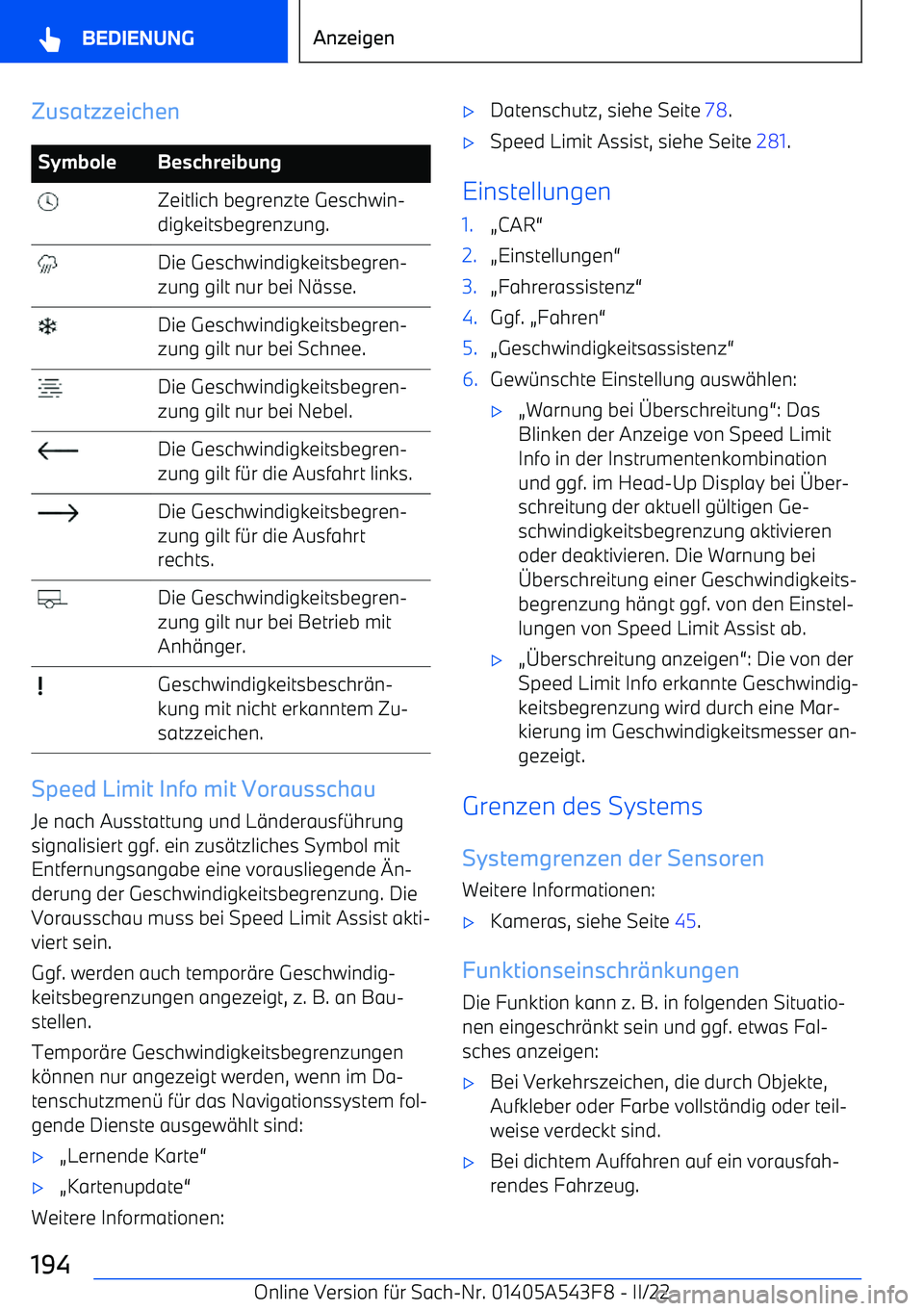 BMW X5 M 2022 Betriebsanleitungen (in German) ZusatzzeichenSymboleBeschreibung Zeitlich begrenzte Geschwin BMW X5 M 2022 Betriebsanleitungen (in German) ZusatzzeichenSymboleBeschreibung Zeitlich begrenzte Geschwin