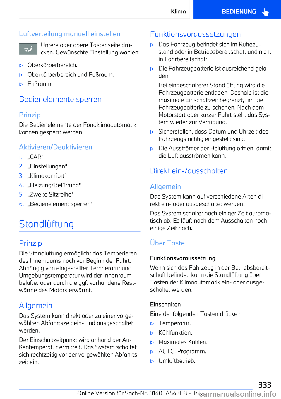 BMW X5 M 2022 Betriebsanleitungen (in German) Luftverteilung manuell einstellenUntere oder obere Tastenseite dr BMW X5 M 2022 Betriebsanleitungen (in German) Luftverteilung manuell einstellenUntere oder obere Tastenseite dr