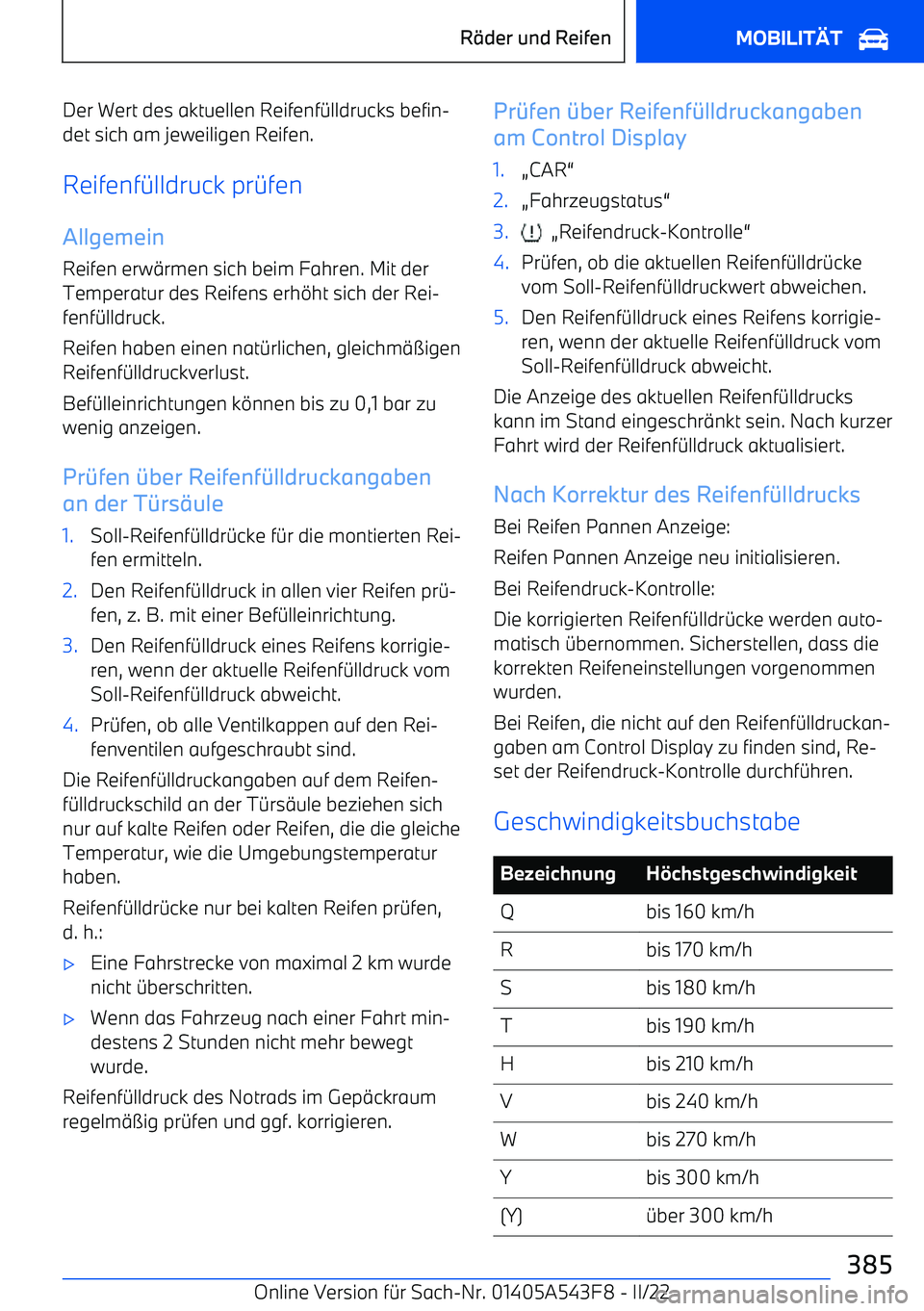 BMW X5 M 2022 Betriebsanleitungen (in German) Der Wert des aktuellen Reifenf BMW X5 M 2022 Betriebsanleitungen (in German) Der Wert des aktuellen Reifenf