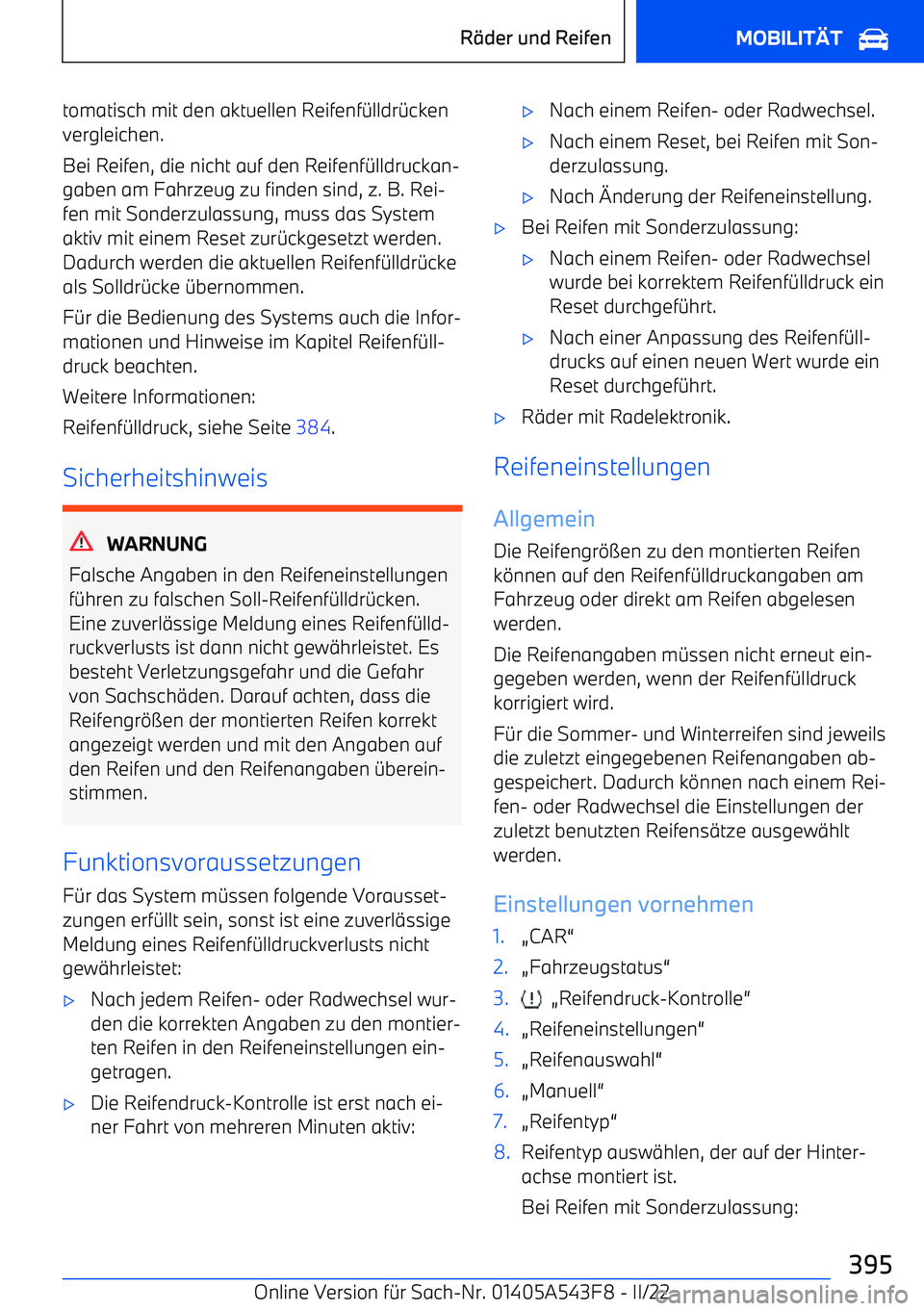 BMW X5 M 2022 Betriebsanleitungen (in German) tomatisch mit den aktuellen Reifenf BMW X5 M 2022 Betriebsanleitungen (in German) tomatisch mit den aktuellen Reifenf